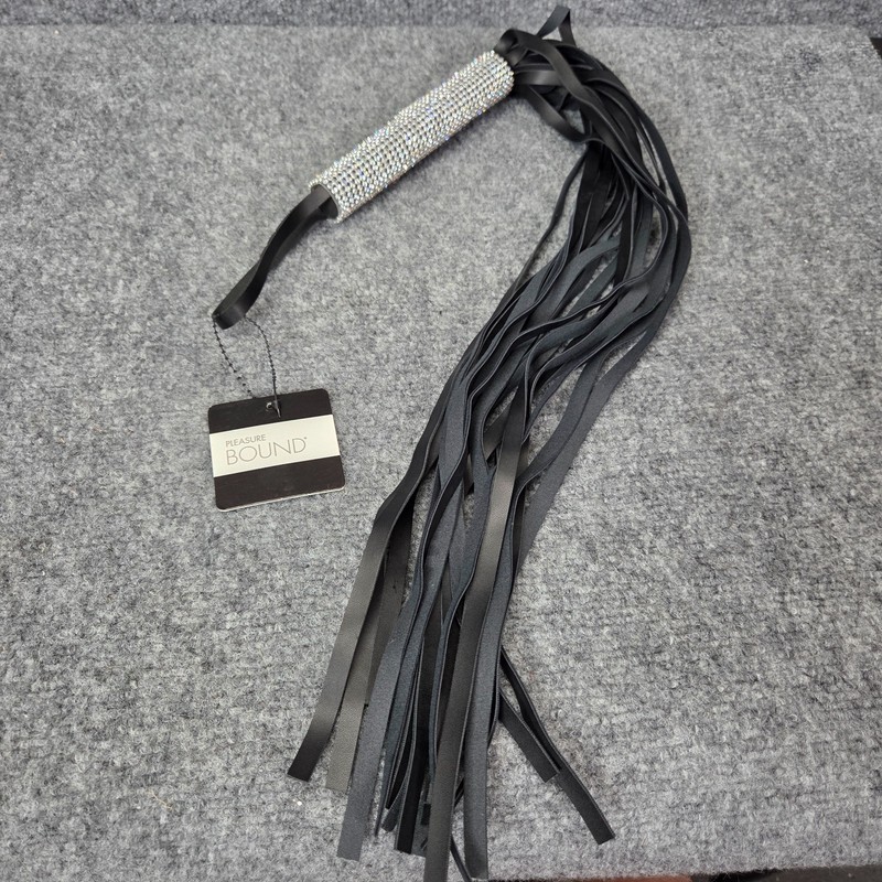 PLEASURE BOUND Spencers Goth Bling Flogger Faux Leather & Rhinestones