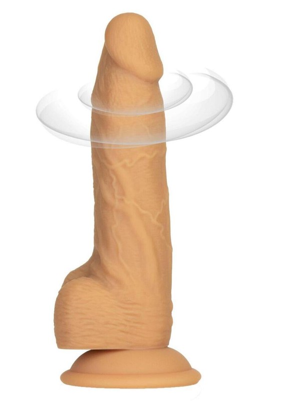 Naked Addiction Silicone Rechargeable Vibrating and Rotating Dildo with Remote C