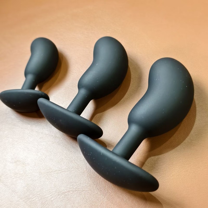 Anal Butt Plug Silicone Set S/M/L Sex Toy Women Men Couple Metal Dildo Beginner