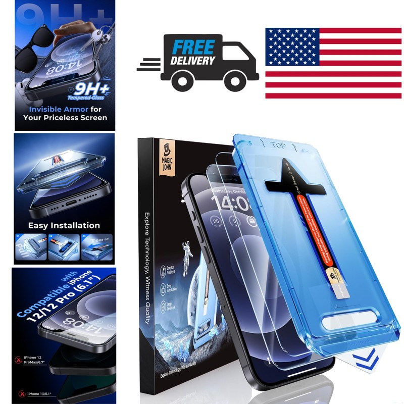 Scratch Resistant Tempered Glass Screen Protector for iPhone 12 12 Pro