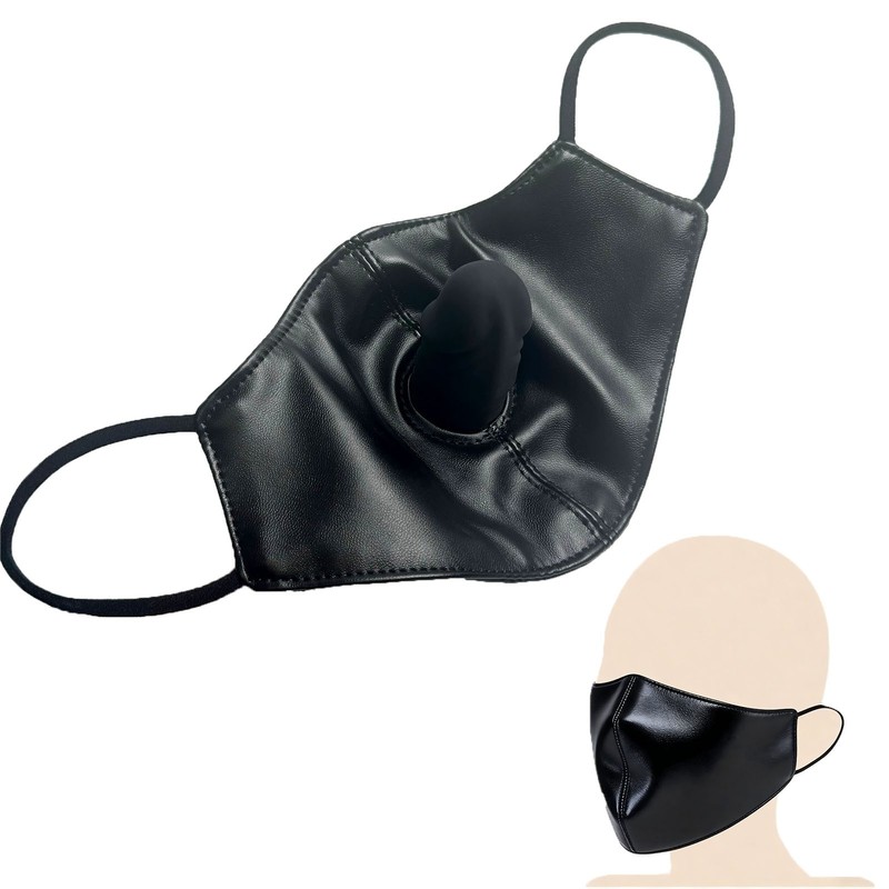 Silicone Dildo Gag Penis Plug Mouth Gag Restraints PU Harness Strap Sex Toy BDSM gallery
