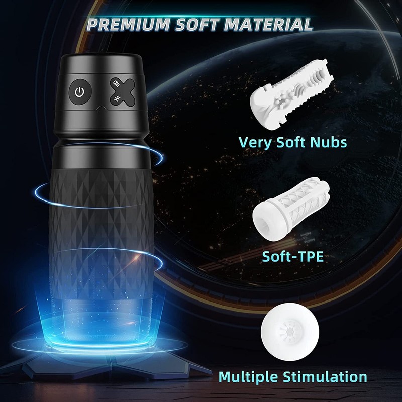 Automatic Male Masturbator,Adult Pussy Stroker Toy with 8 Vibrating Thrusting gallery