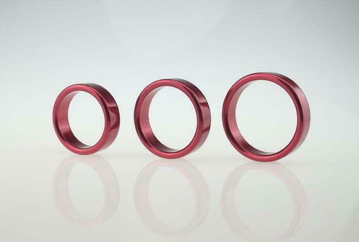 5 colors flat Penis ring aluminum alloy beaded metal delay lock ejaculation gallery