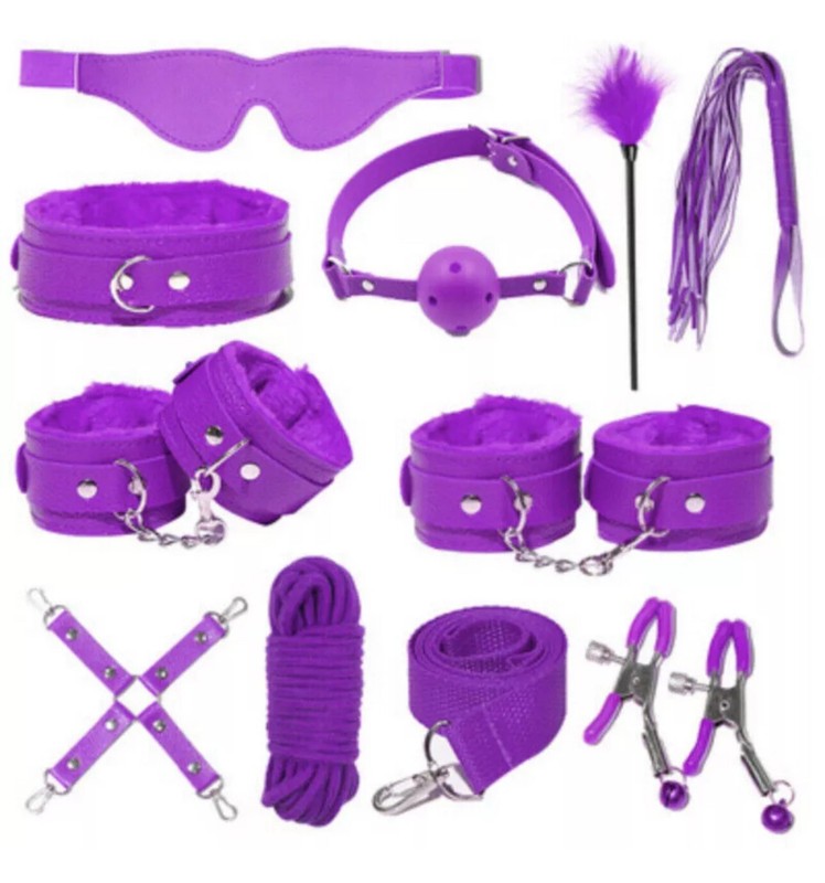 10Set Restraint Kit Flirt Bondage Strap Handcuffs Ankle BDSM Sex Toys for Couple