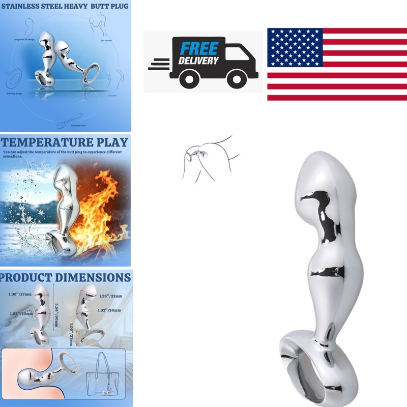 Multifunctional Anal Trainer and Cock Ring in Stainless Steel for Versatile Play