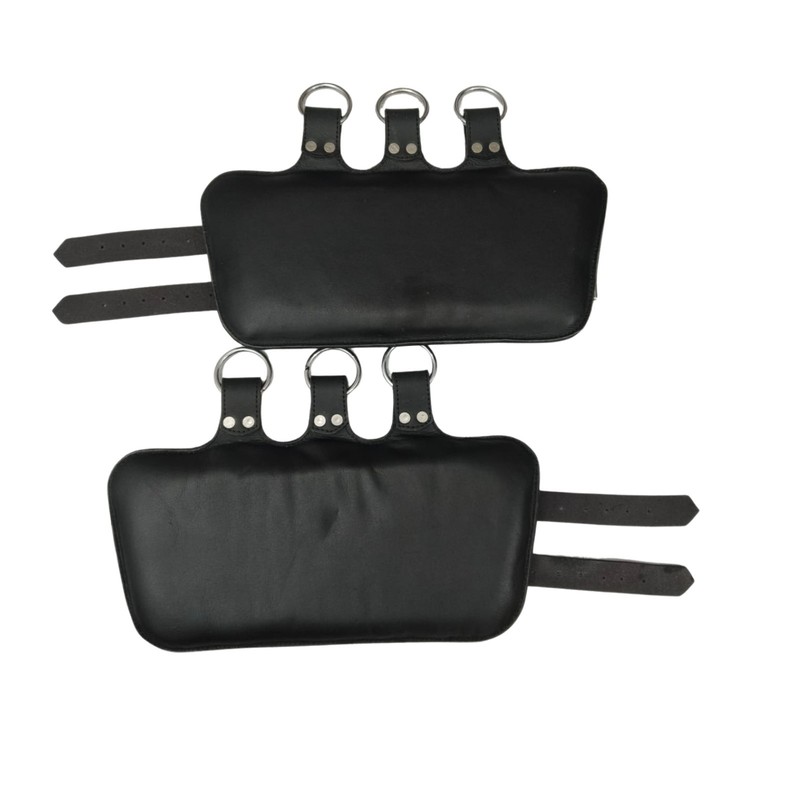 Real Strong Leather Ankle Boot Cuffs , Suspension Restraint Set 2 Pieces Black gallery