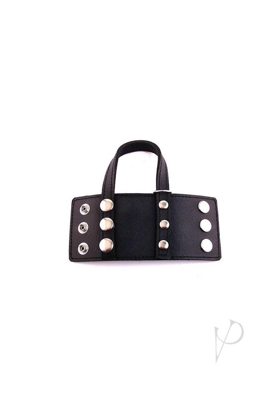 Rouge Ball Stretcher Leather Adjustable Cock Strap - Medium - Black gallery