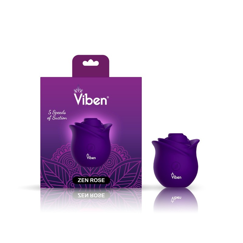 Viben Zen Rose Vibe Violet – Handheld Rose Clitoral & Nipple Stimulator