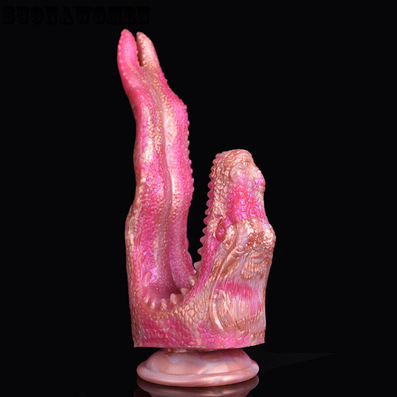 Huge Wide Penis Double-ended Dildo Anal Dong Sucker Adult Masturbator Sex Toy gallery