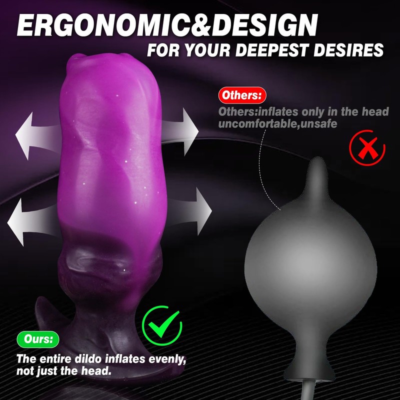 Inflatable Butt Plug Knot Large Buttplug, Huge Anal Inflatable Dildo Silicone... gallery