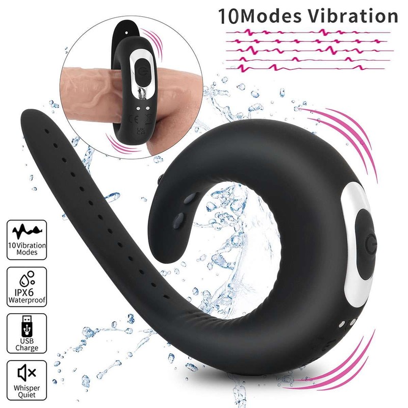 Men Vibrating Cock Rings Adjustable Penis Ring Silicone Rechargeable Sex Toy US