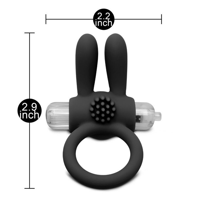 Silicone Rabbit Vibrating Cock Ring Stay Hard Penis Enhancer Sex Toy for Men gallery