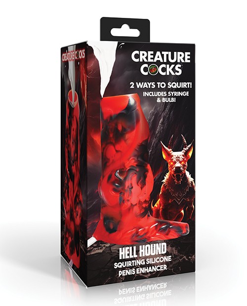 Creature Cocks Hell Hound Squirting Silicone Penis Enhancer – Red