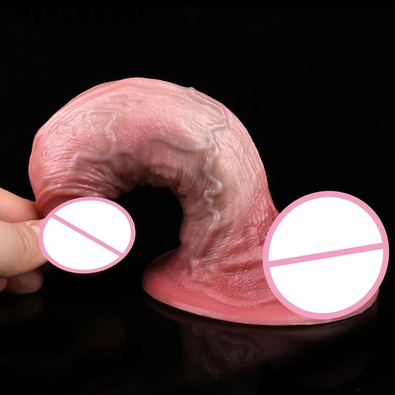 Silicone Lifelike Dual-layer Beginner Dick For Men Women Masturbator Adult Toy gallery