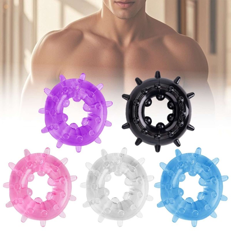 5PCS Cock Ring Set Super Strong Stretchy Stay Harder Penis Rings Cockring Men