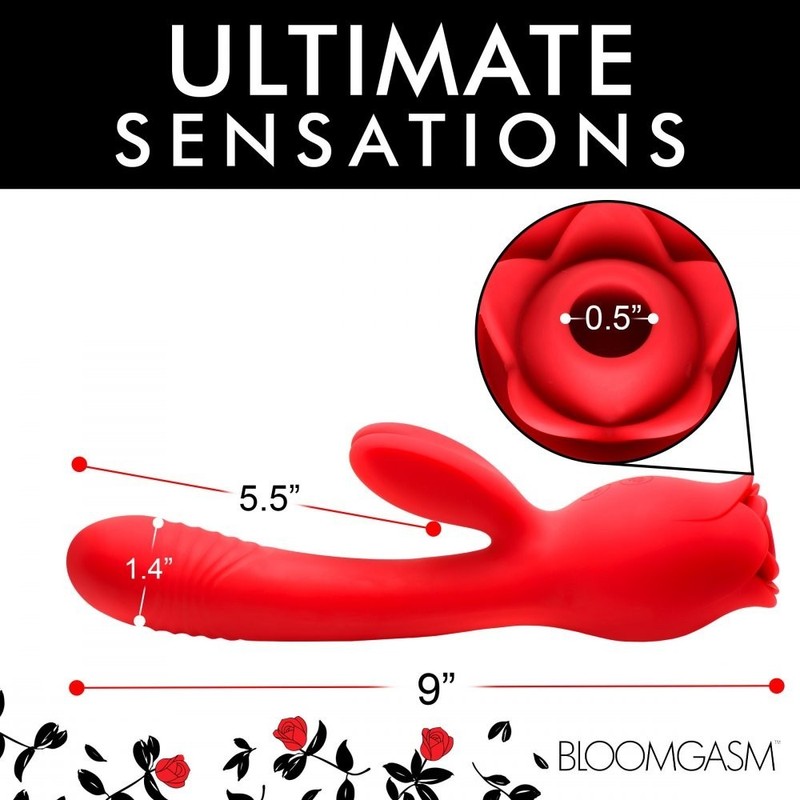 Blooming Bunny Sucking and Thrusting Silicone Rabbit Vibrator gallery