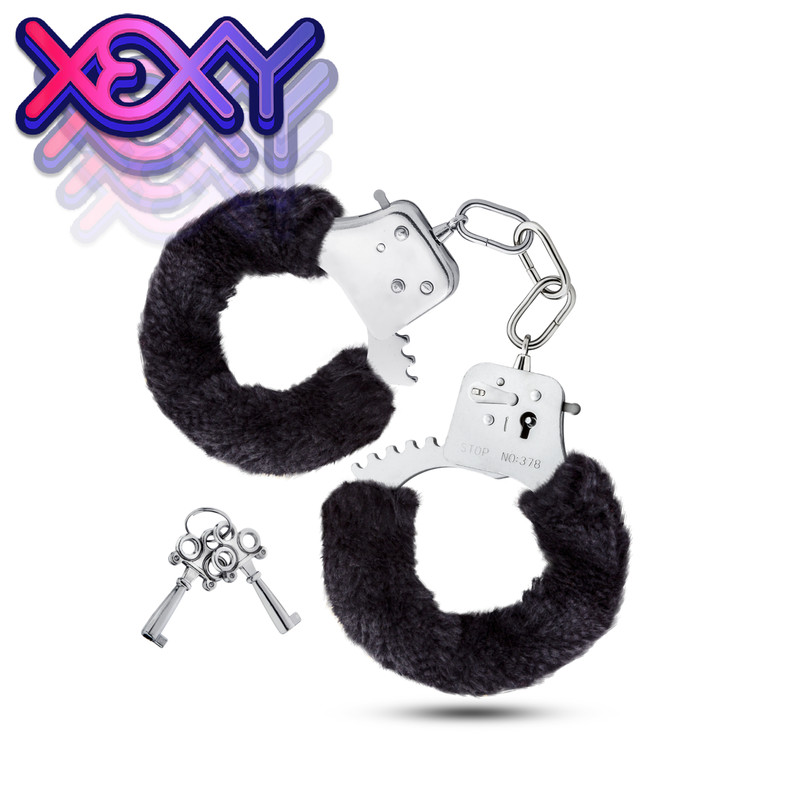 Furry Hand Cuffs Bondage Black Metal Role Play Kink Xexy Adult Sex Toys