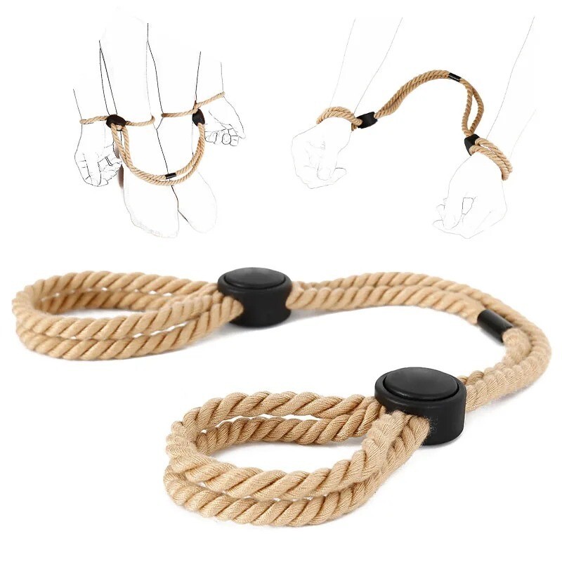 Adjustable Bondage Rope Slave Hand Ankle Cuffs Neck Collar Restraints BDSM