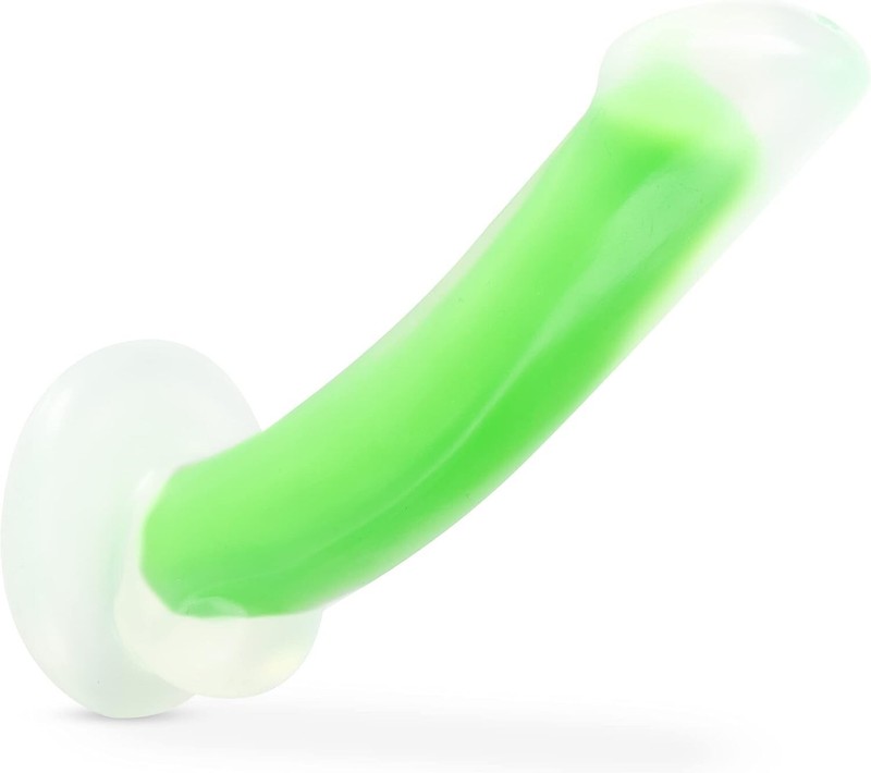 Eden 7 » Glowing Dual Density Silicone Dildo Harness Compatible G Spot Green