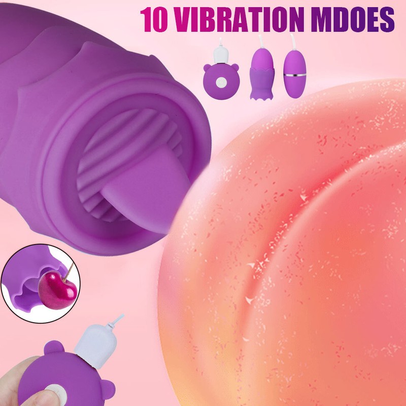 Rechargeable Licking Tongue Sucking Vibrator G-Spot Massager Sex Toy for Women gallery