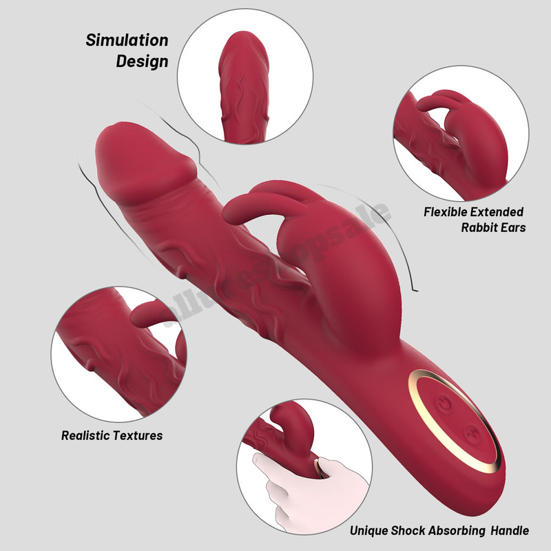 Rechargeable Silicone Rabbit Vibrator Dildo G-spot Massager Sex Toy Women Gift