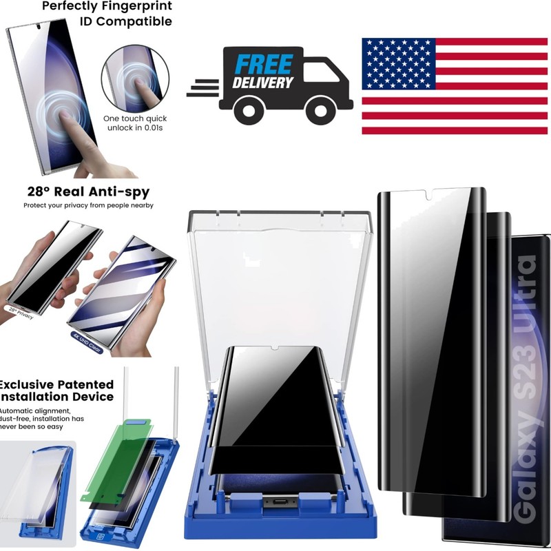 Scratch Resistant Privacy Screen Protector for Samsung Galaxy S23 Ultra 6.8 Inch