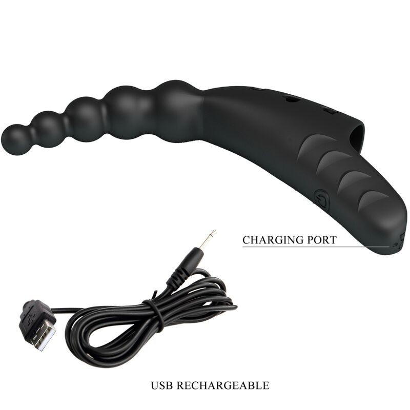 Pretty Love Jordin - Silicone Finger Vibrator 10 Vibrations Black gallery