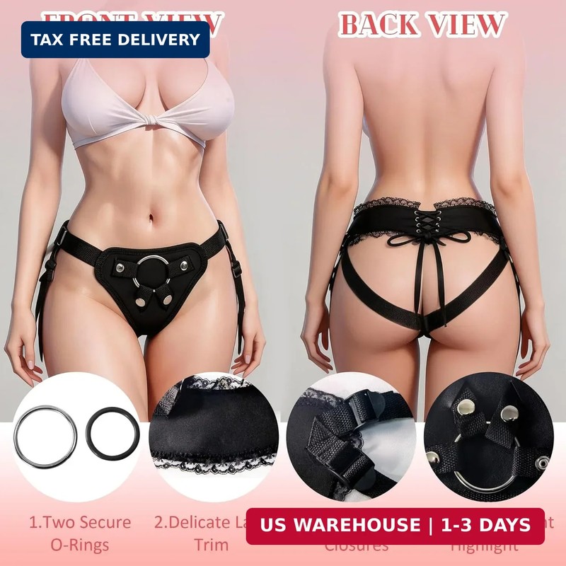 Strap On Wearable Harness for Dildo Play, Adjustable Waist & Hip Strap-On Dildo gallery