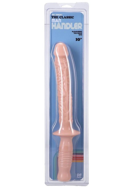 The Hard Rammer Large Textured Realistic dildo-dong Sex Toy with Handle Vanilla gallery