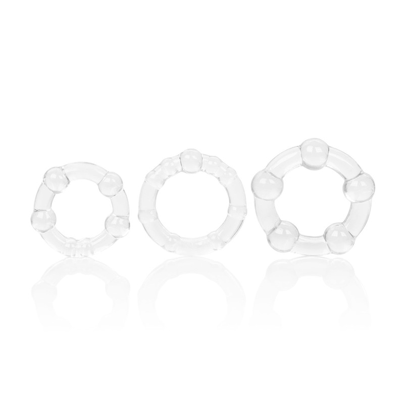 Cal Exotics Set of 3 Silicone Island Rings Clear - Penis Cock Enhancer Ring gallery
