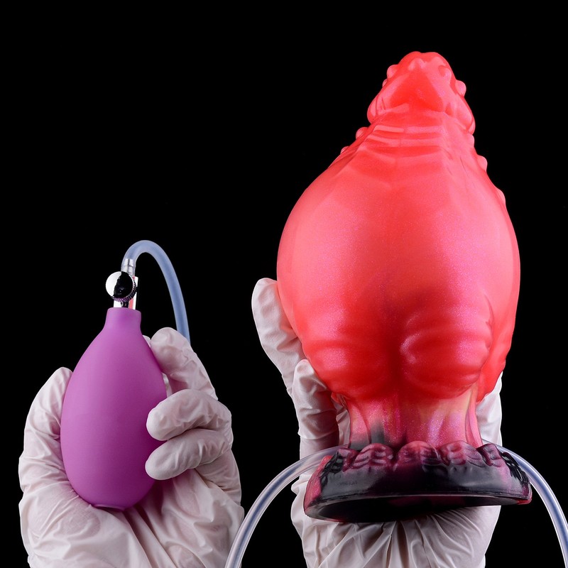 Inflatable Big Knot Penis Dong Squirting Ejaculating Dildo G-spot Women Sex Toy gallery