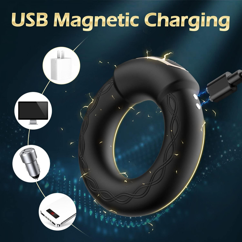 Luxonia Vibrating Cock Ring, 9 Vibrations with Heating Penis Ring Vibrator Sex T gallery