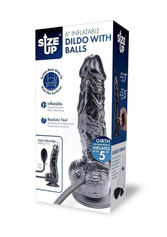Size Up Ripple Inflatable Silicone Dildo with Balls gallery