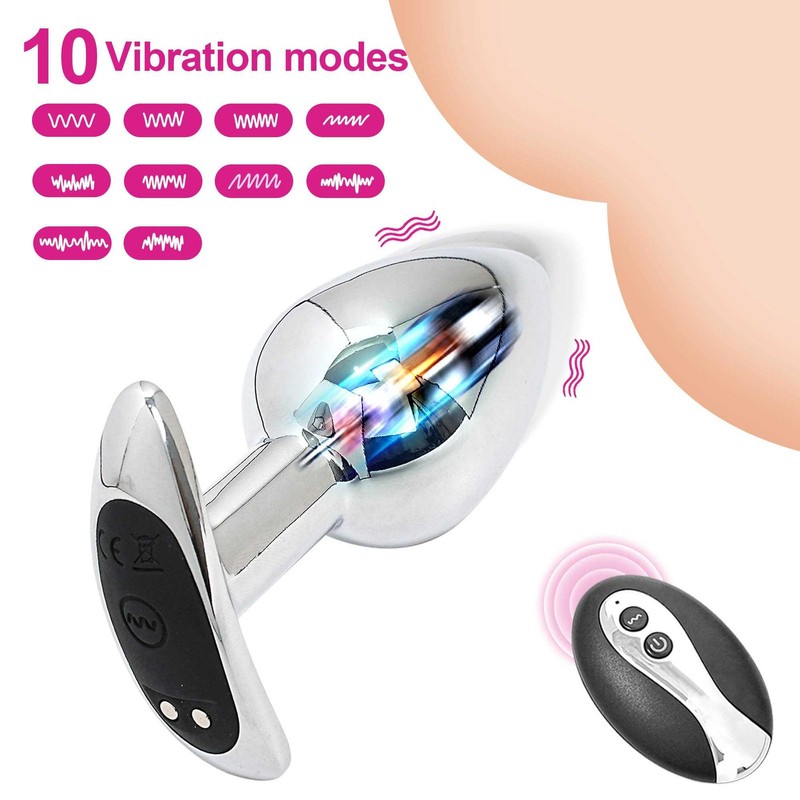 Mini Metal Vibrator Anal Dildo Butt Plug Penis G-spot Stimulator Remote Control gallery