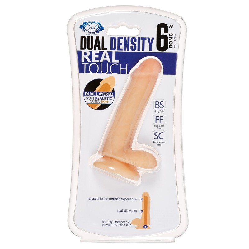 Cloud 9 Dual Density 6 inches Dildo Real Touch Realistic Painted Veins, New