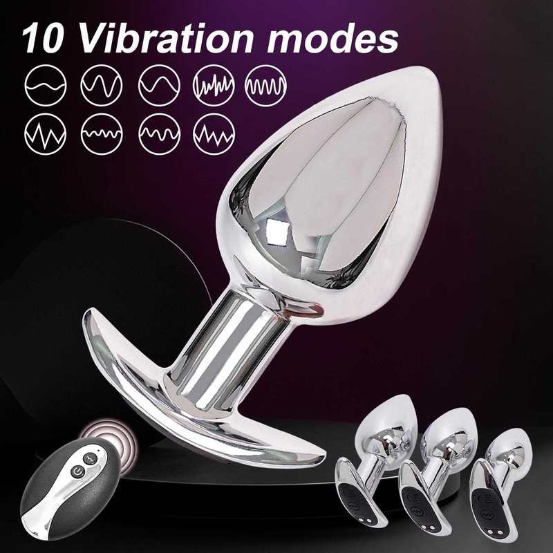 Mini Metal Vibrator Anal Dildo Butt Plug Penis G-spot Stimulator Remote Control gallery