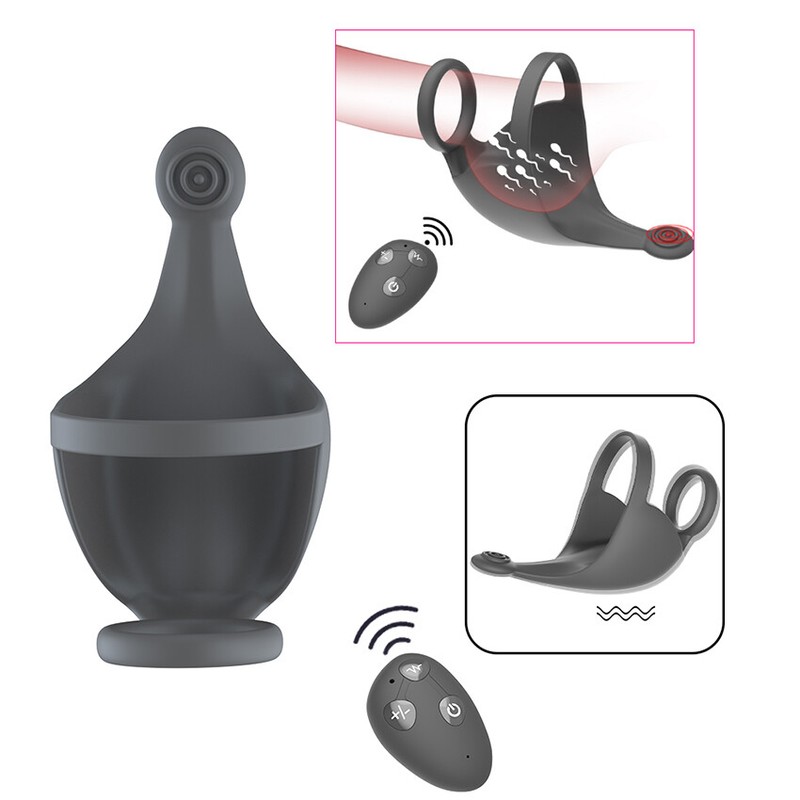 Vibrating Penis Massager Cock Ring Perineum Stimulator Scrotum Testicle Chastity gallery