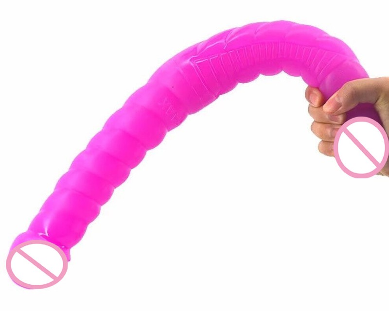 16.5 Inch Double Dildo Transparent Wine Red For Lesbian Women Masturbte Sex Toys