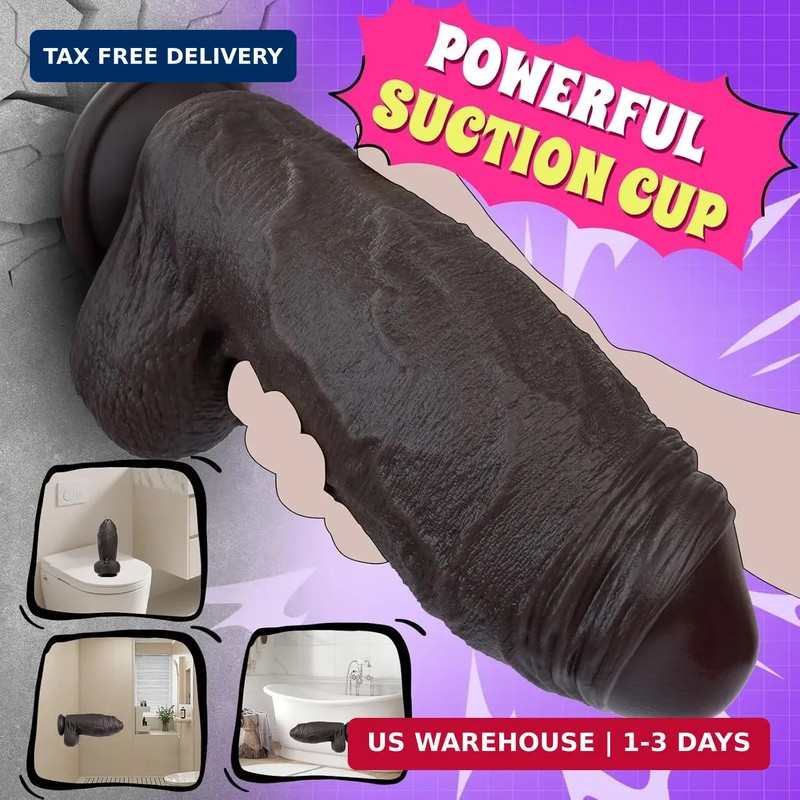 3" Diameter XXL Uncut Dildo - 9.3'' Girth Huge Big Black Thick Dildo with Strong gallery