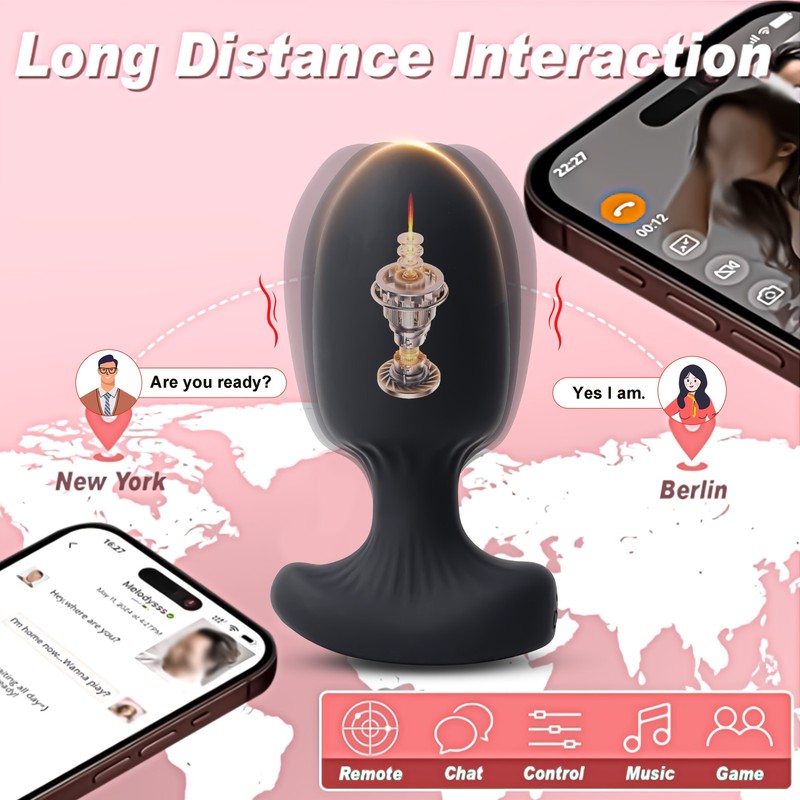 9 Vibration Anal Butt Plug Stimulator G Spot Massager APP Control Vagina Sex Toy gallery