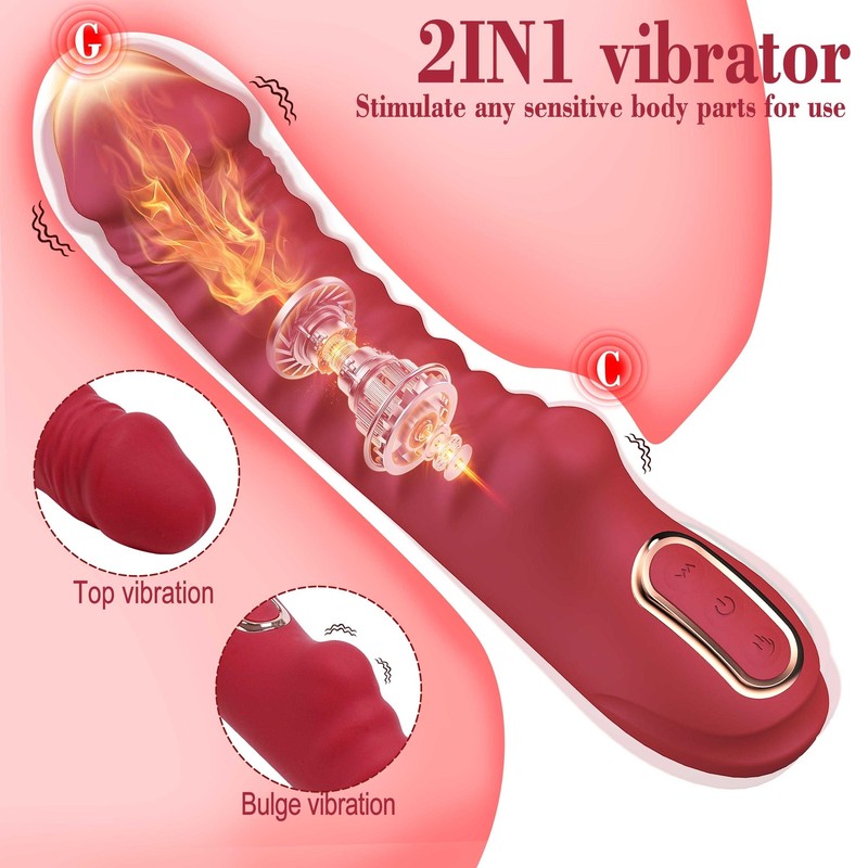 9.45" Long Heating Vibrating Dildo Anal Plug Massager/Inflatable Sex Pillows US gallery