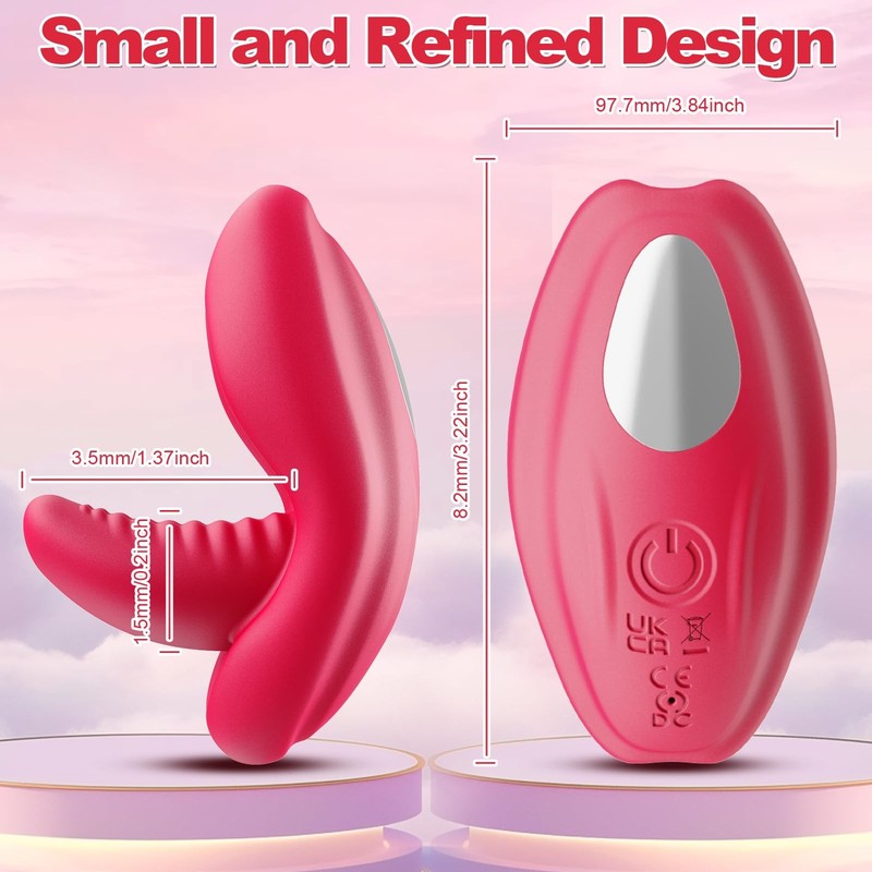 APP Remote Control Wearable Panty Vibrator Tongue Toy for 77*40*54mm, Rose gallery