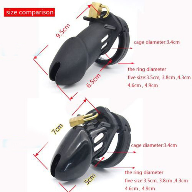 Male Chastity Penis Cock Cage Plastic Silicone Lock Belt Device Sex Toys BDSM gallery
