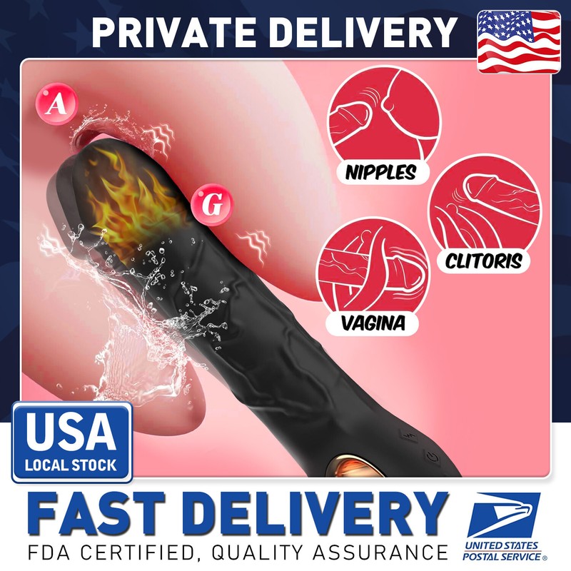G-Spot Vibrator Heating Vibrating Dildo Realistic Cock Easy Grip Sex Toy Women