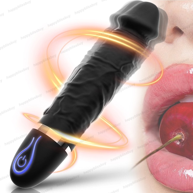 8 Inch Realistic Dildos Vibrator G-Spot Multispeed Massager Adult Sex Toys Black