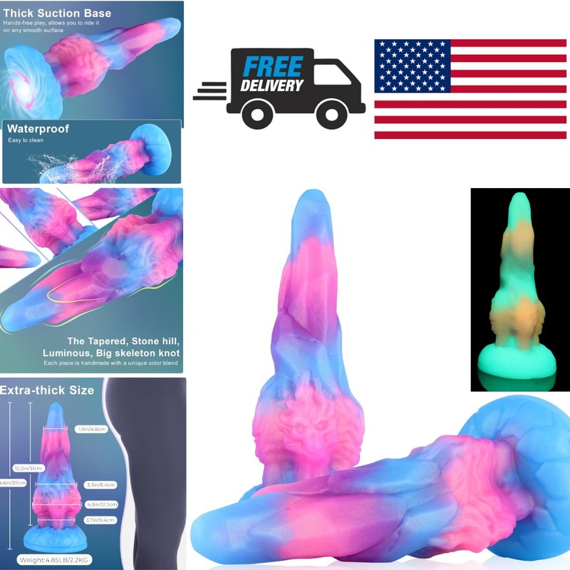 Extra Large Fantasy Dildo 12.2 Inch Long Thick Silicone with Strong Suction Cup