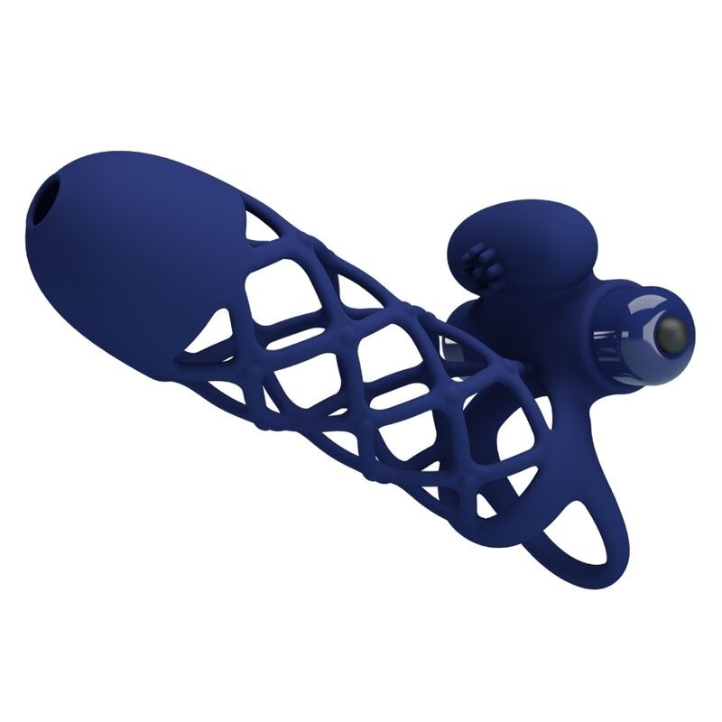 Pretty Love Giann – Blue Silicone Sheath Vibrating Phallic Ring