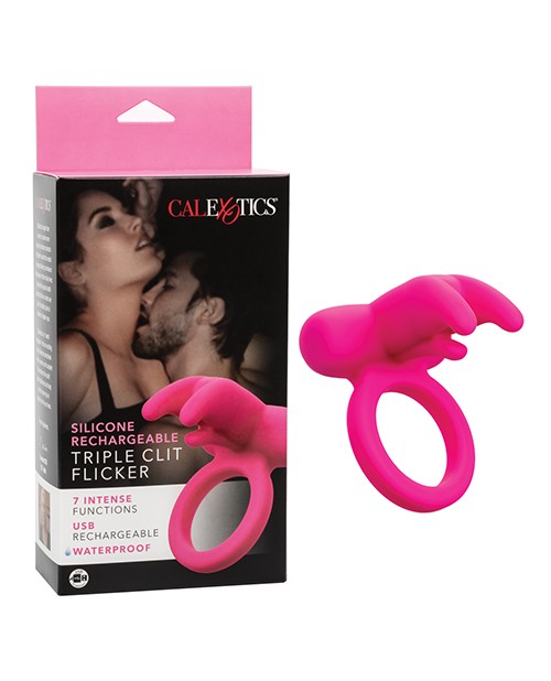 Rechargeable Triple Clit Flicker - 7 Functions - Intense Pleasure