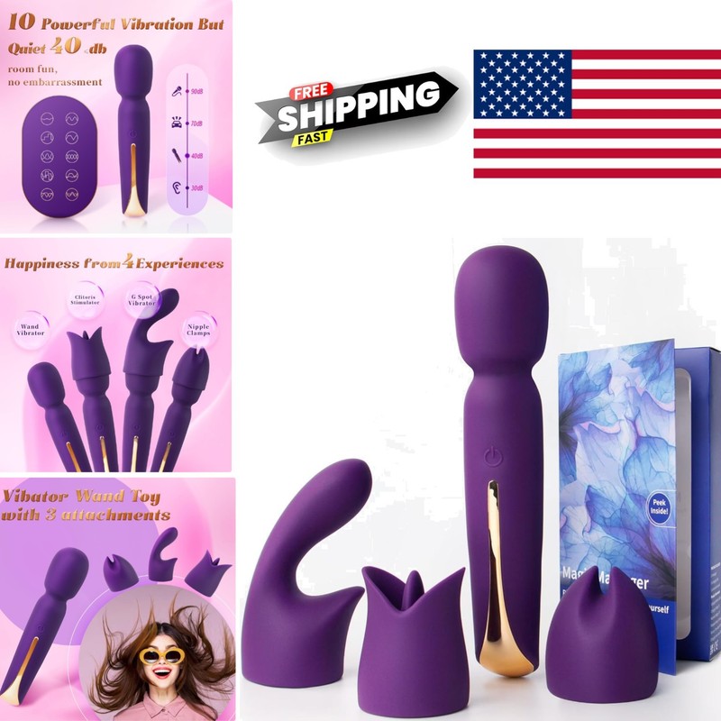 Ultra Quiet Vibrator with 10 Powerful Modes for G Spot and Clitoral Stimulation