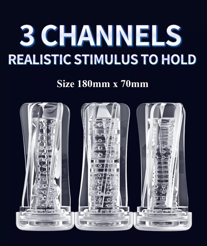 Clear Silicone Realistic Vagina Male Masturbator Pocket Pussy Stroker Cup SexToy gallery